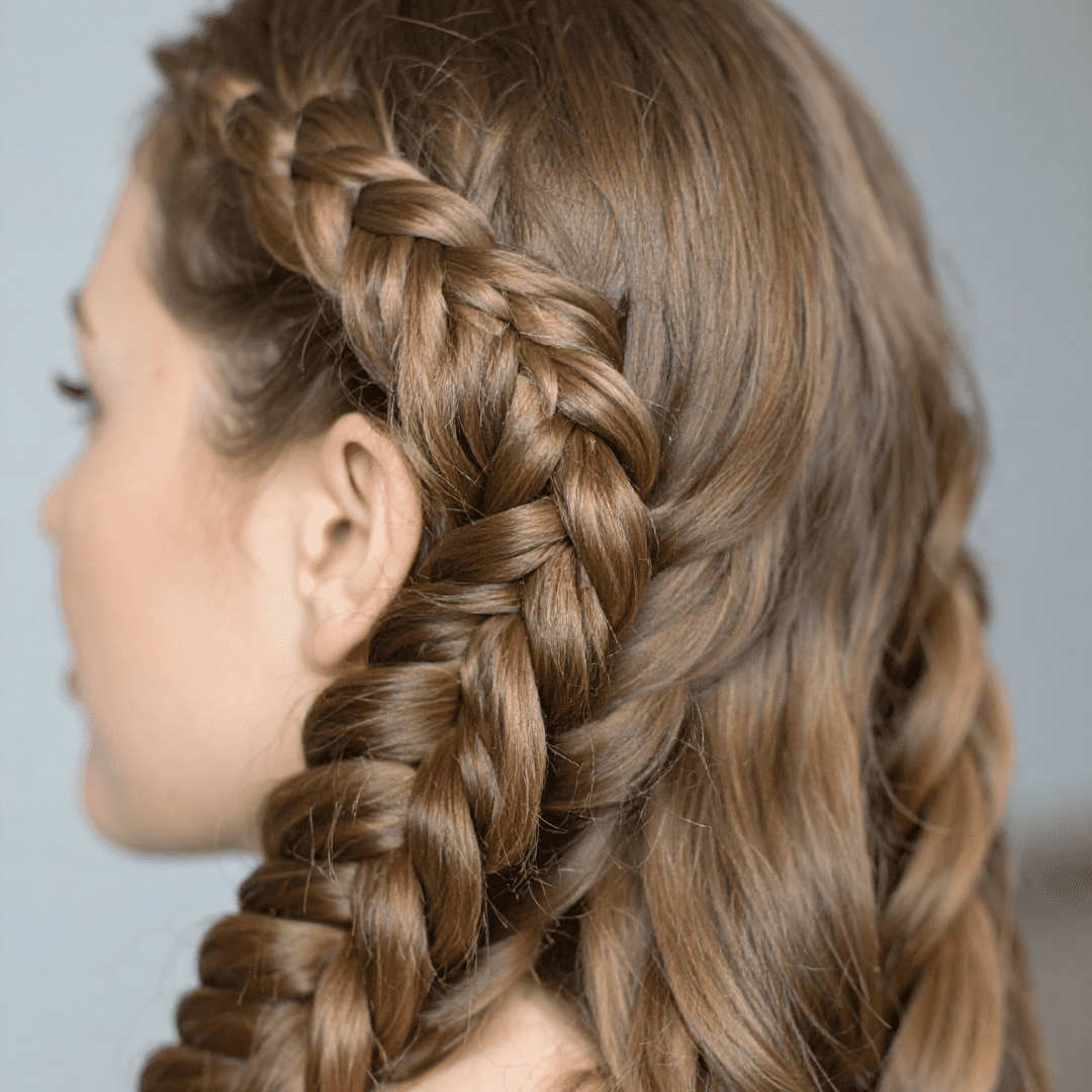 woman with braids sideview